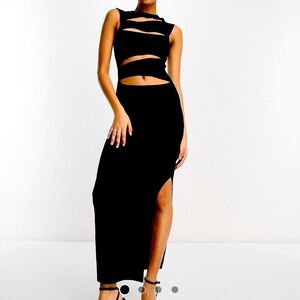 ASOS PEAK A BOO BLACK DRESS. Size 14